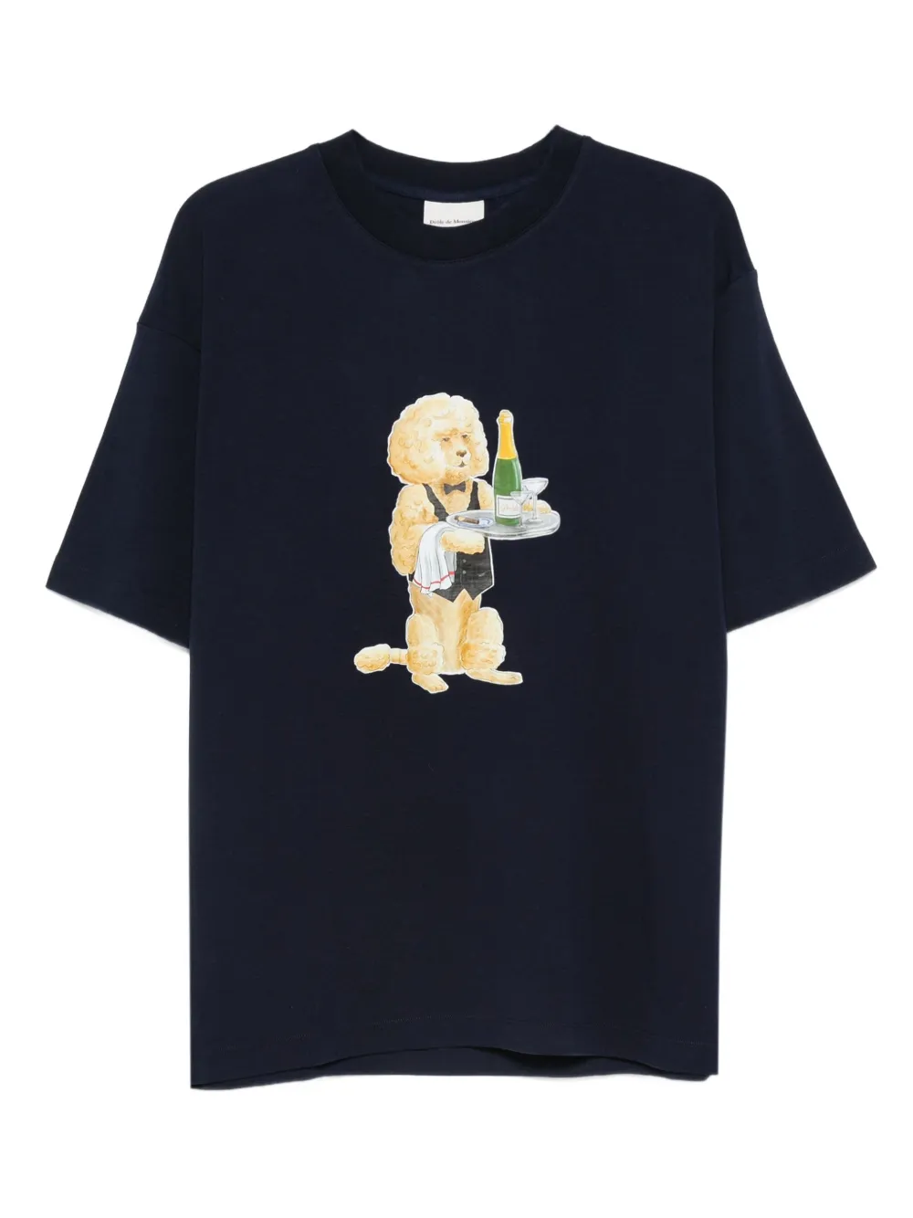 Drôle De Monsieur poodle-print T-shirt Blauw