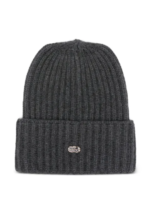 Agnona logo-plaque beanie