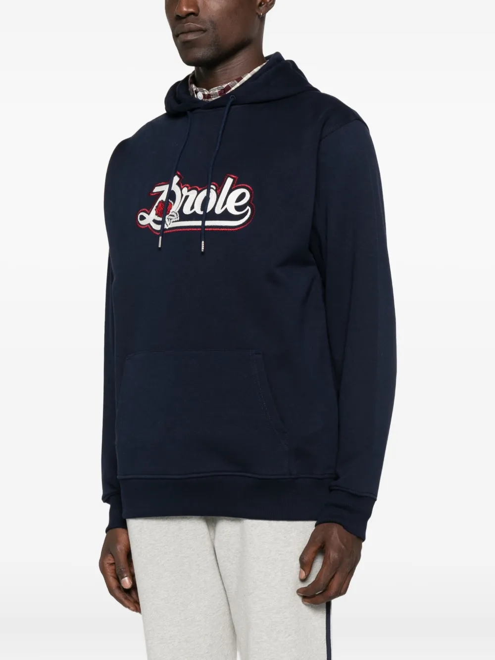 Drôle De Monsieur rose logo hoodie Blauw