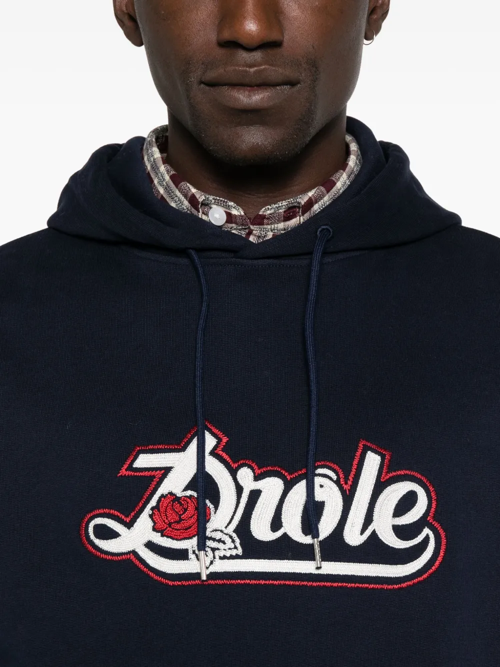 Drôle De Monsieur rose logo hoodie Blauw