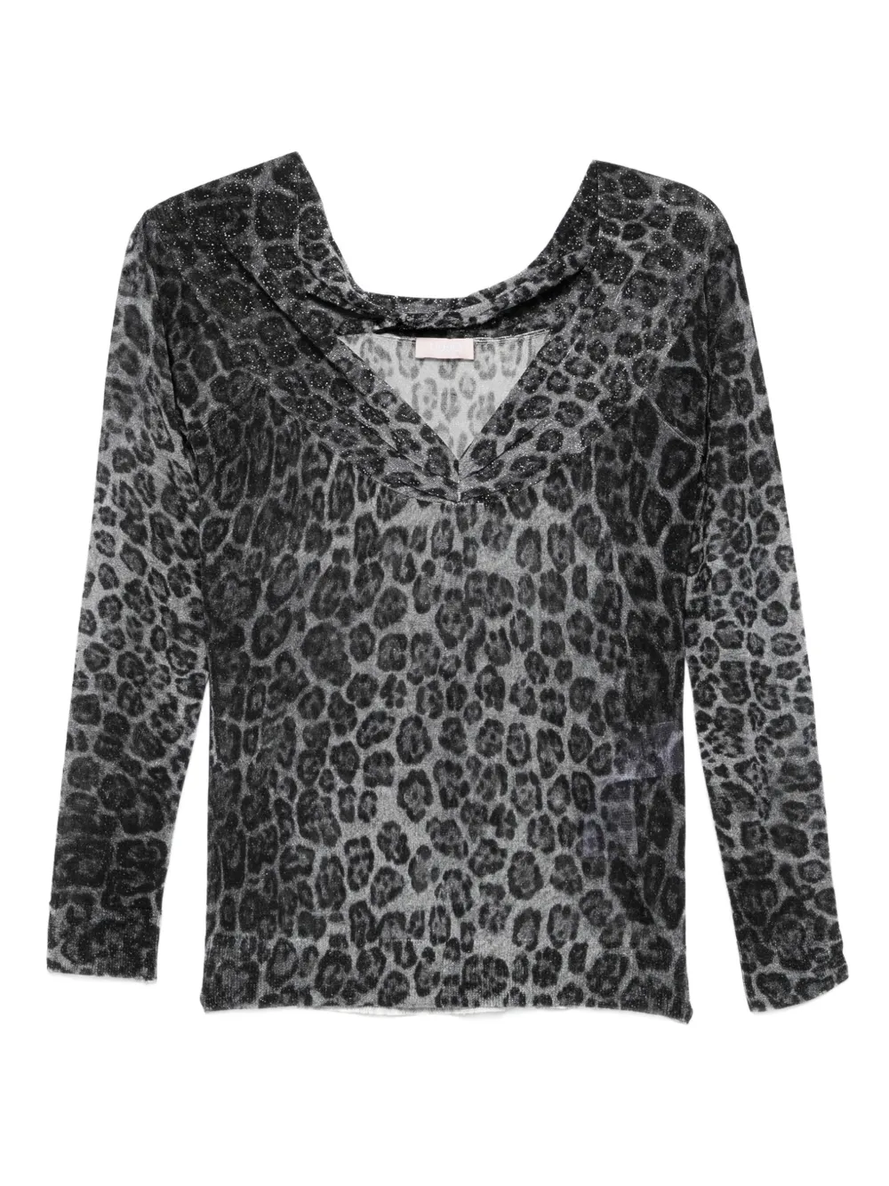 LIU JO leopard-print hooded sweater Grijs