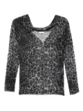 LIU JO leopard-print hooded sweater - Grey