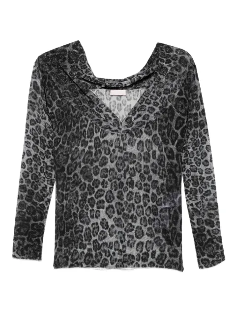 LIU JO leopard-print hooded sweater