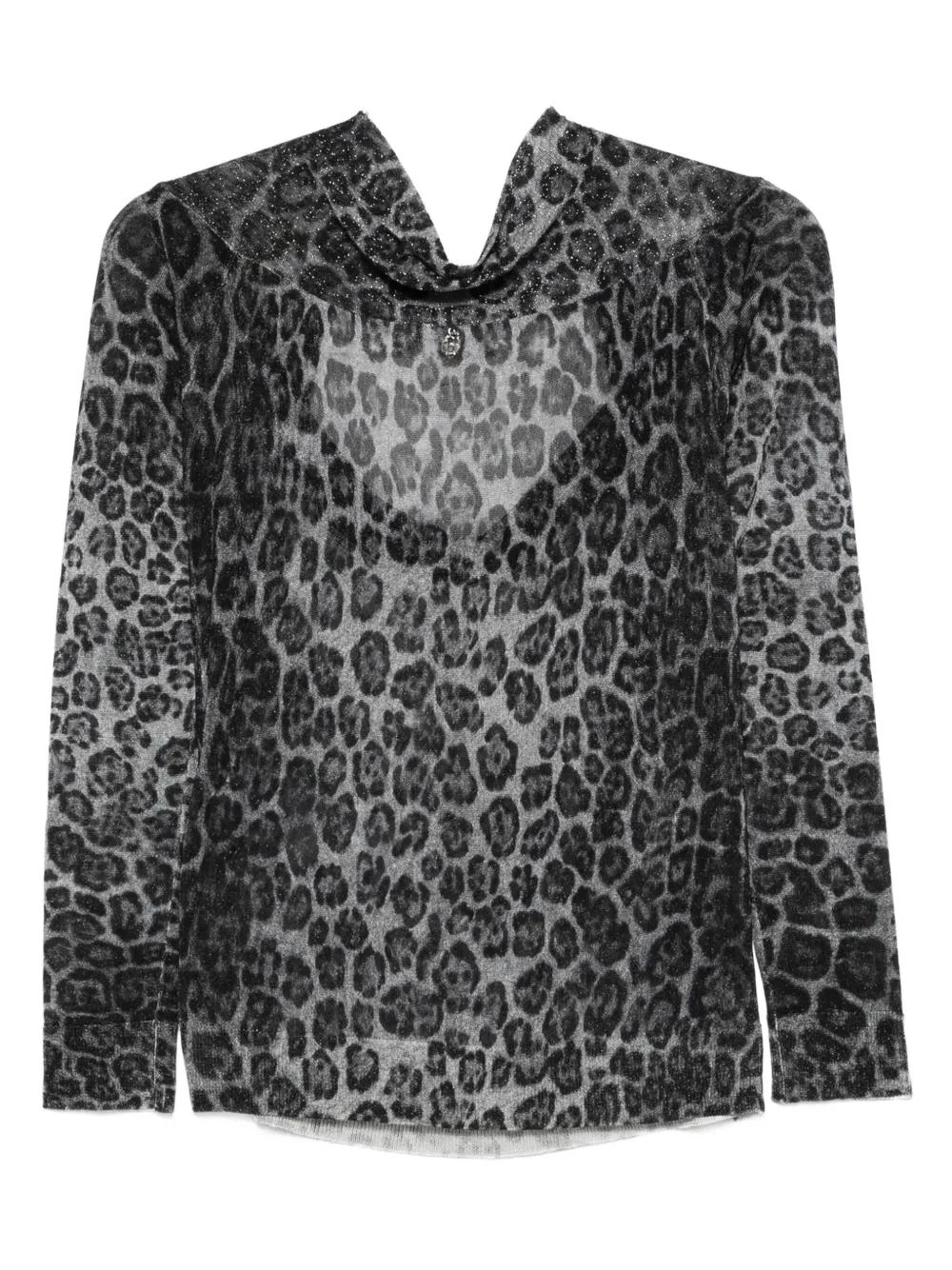 LIU JO leopard-print hooded sweater | Knitted Sweaters | Image 2