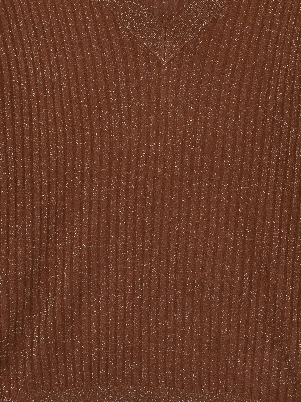 Liu •jo Metallic-effect V-neck Jumper In Brown