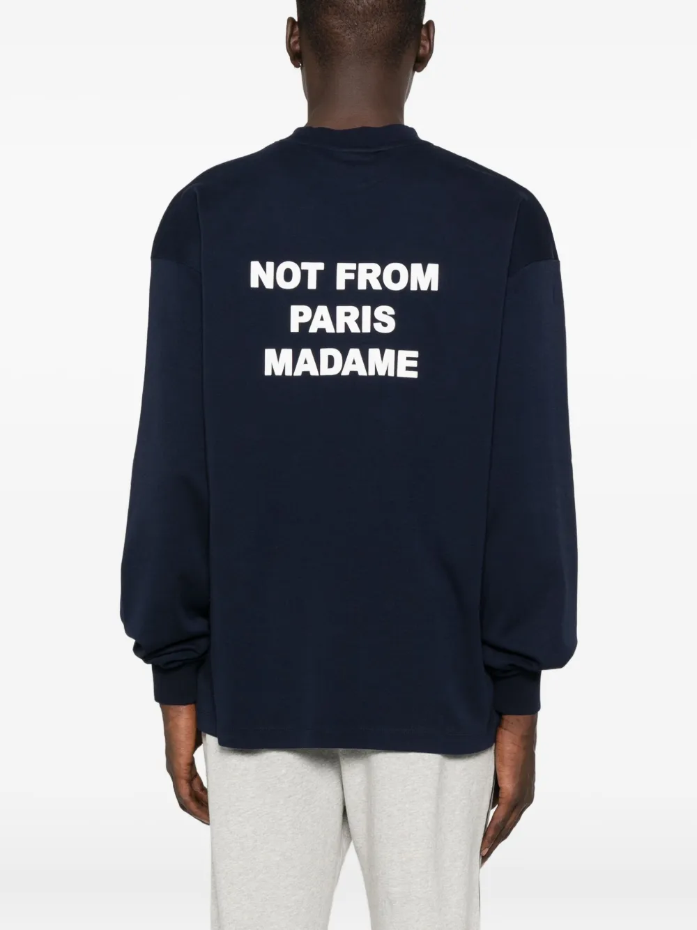 Drôle De Monsieur printed long-sleeve T-shirt Blauw