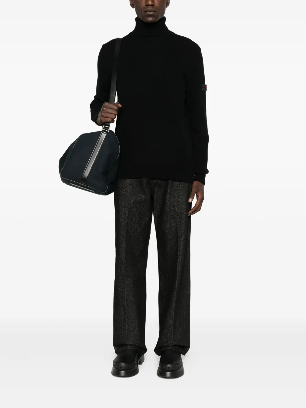 Peuterey Roll-neck Patch-pocket Sweater In Black