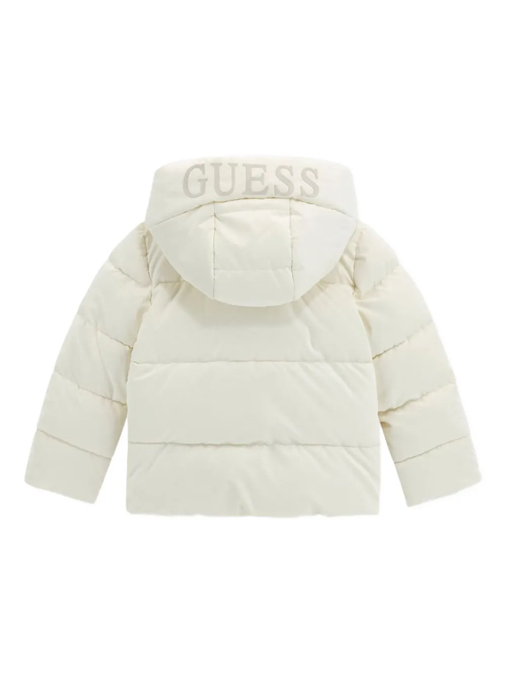 guess kids hooded quilted jacket Wit
