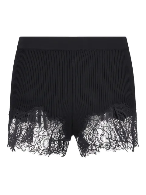 Blumarine ribbed lace-trimmed short shorts