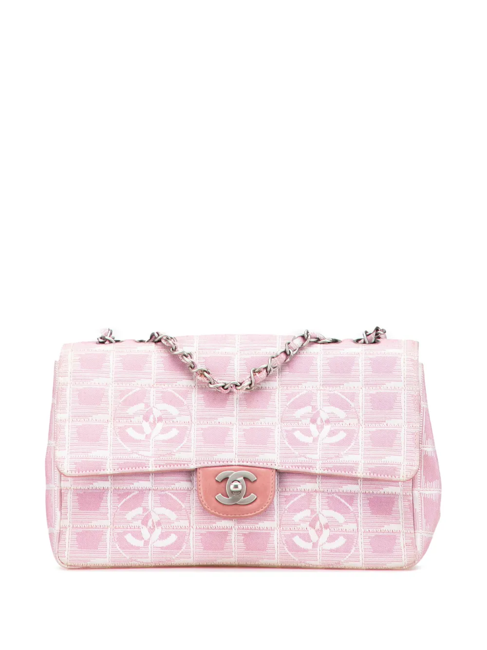 CHANEL Pre-Owned 2000-2002 Medium New Travel Line Nylon Single Flap CHANEL Pre-Owned 2000-2002 Medium New Travel Line Nylon Single Flap