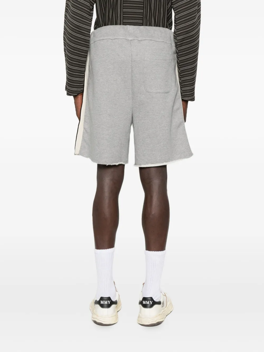 Palm Angels logo-print side-stripe shorts Grijs