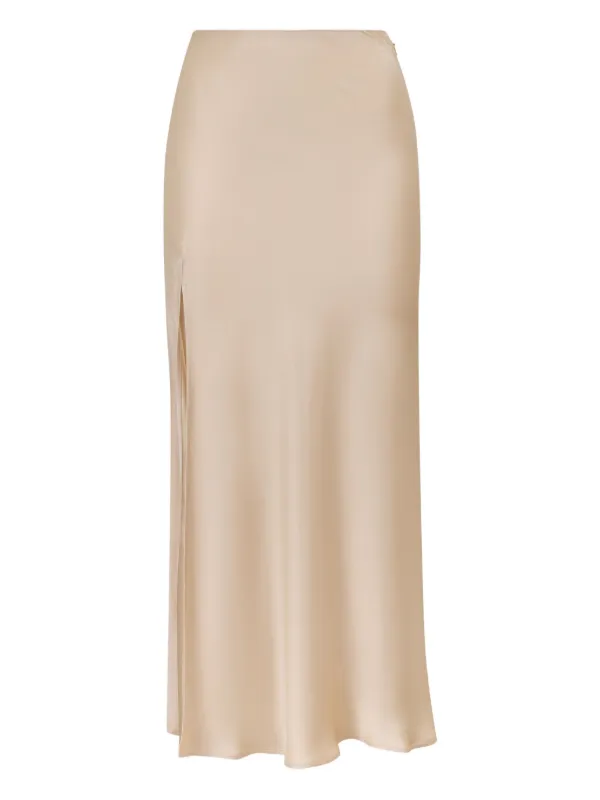 Lapointe Flared Midi Straight Skirt in Neutrals