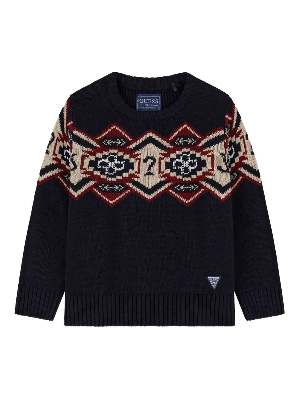 Guess kids pattern sweater Blauw