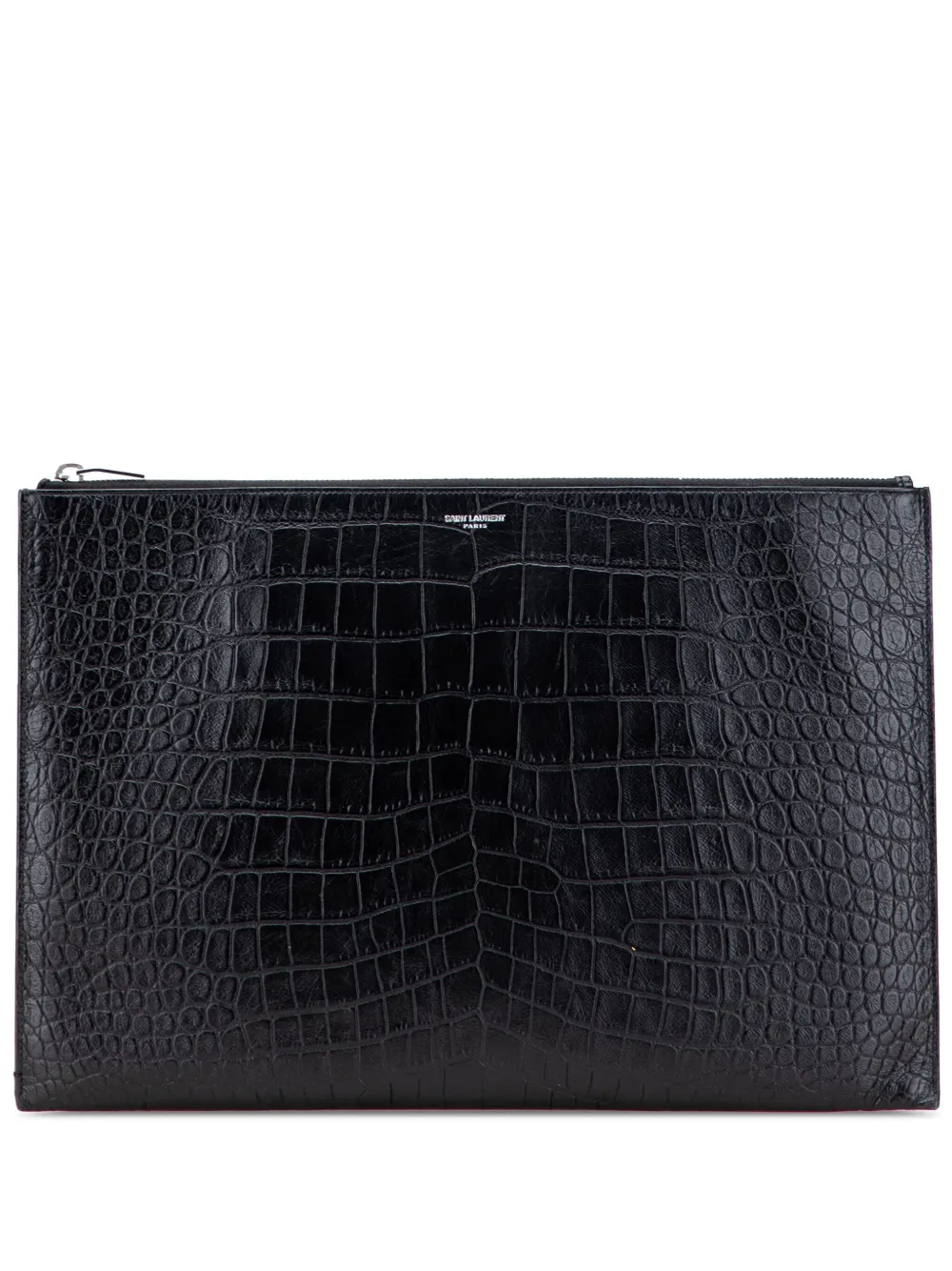Saint Laurent Pre-Owned 2016 Croc Embossed Leather Document Holder Saint Laurent Pre-Owned 2016 Croc Embossed Leather Document Holder