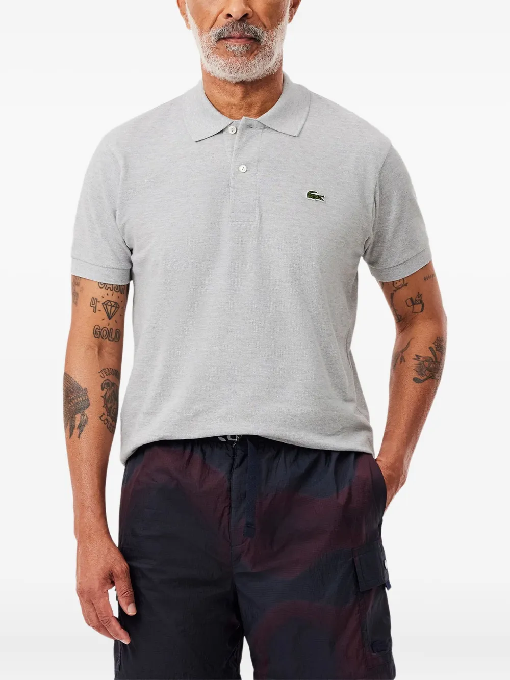 Lacoste embroidered-logo polo shirt - Grijs