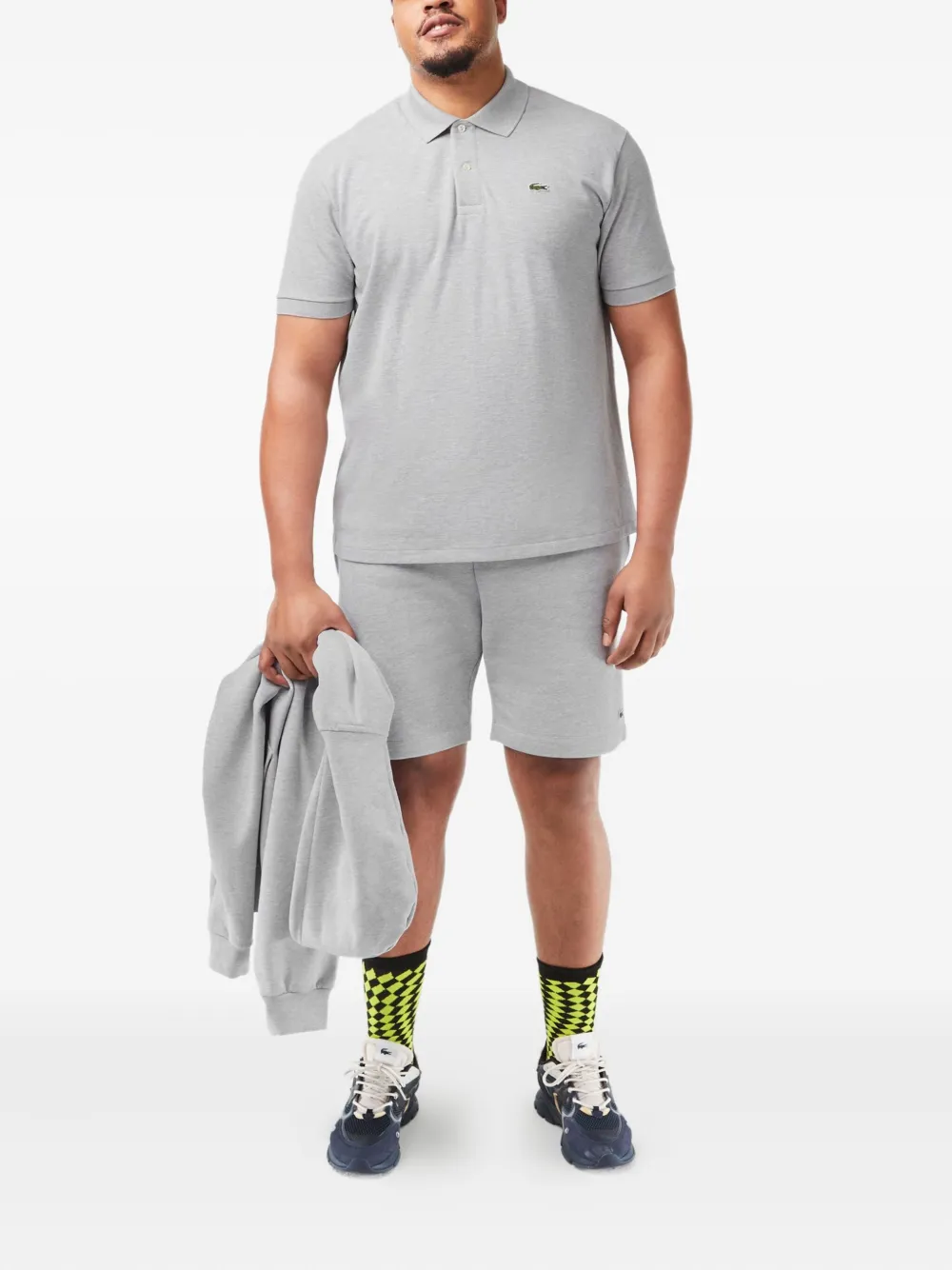 Lacoste embroidered-logo polo shirt Grijs