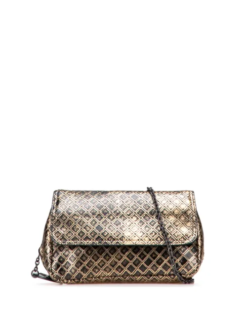 Bottega Veneta Pre-Owned 2012-2025 Metallic Calfskin Intrecciomirage Chain Flap crossbody bag