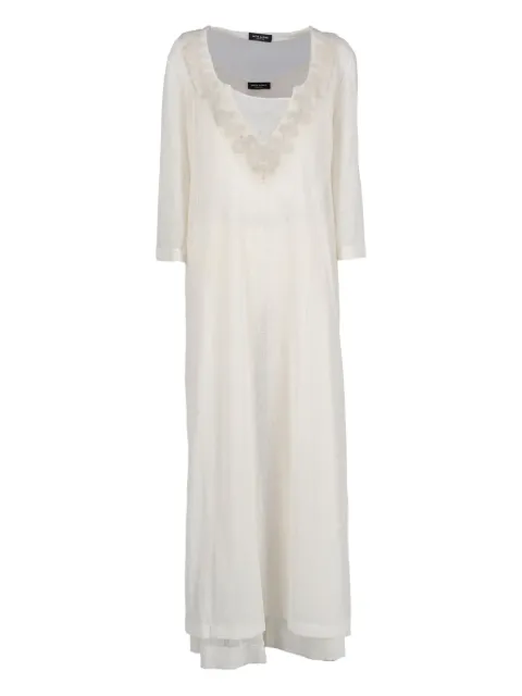 MILA SCHON 2000s floral-embroidered dress