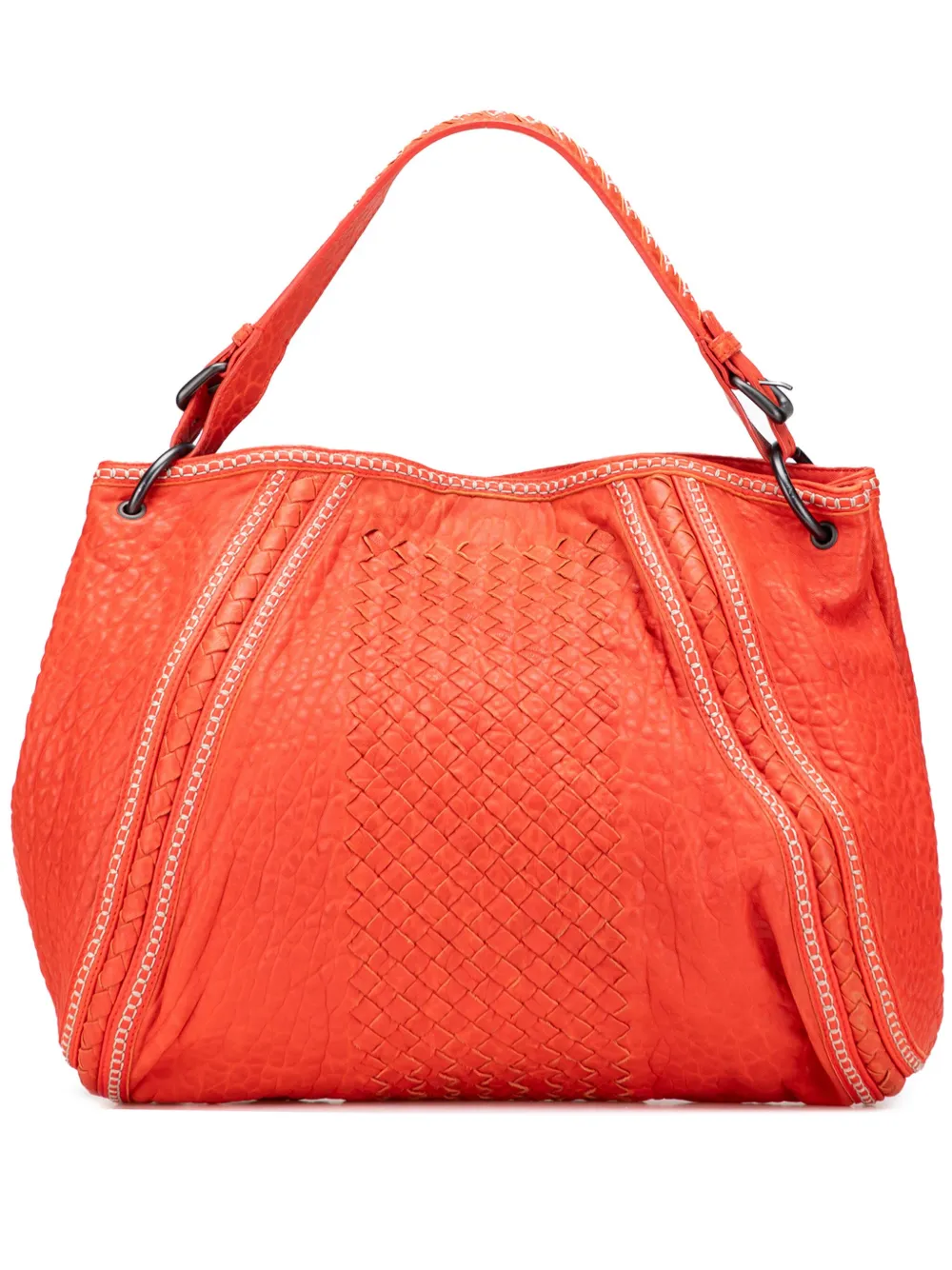 Bottega Veneta Pre-Owned 2012-2025 Leather Intrecciato tote bag - オレンジ Bottega Veneta Pre-Owned 2012-2025 Leather Intrecciato tote bag - オレンジ