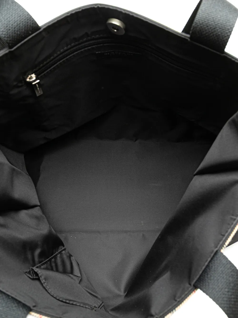 Pre-owned Burberry 2000-2017 House Check Nylon Tote Bag In Black