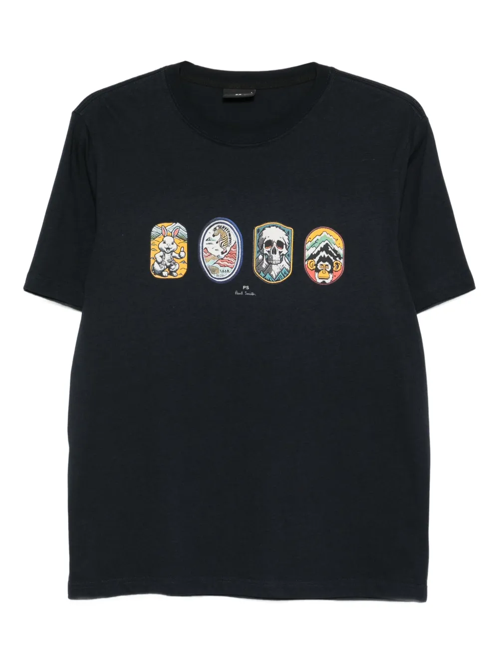 PS Paul Smith four-graphic organic-cotton T-shirt | Blue | Image 1