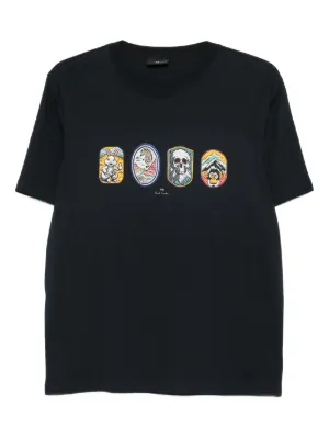 【Paul Smith】Tシャツ PS グラフィックロゴ プリント コットン ポールスミスPaul Smith PS ステッカープリントTシャツ 黒L (K