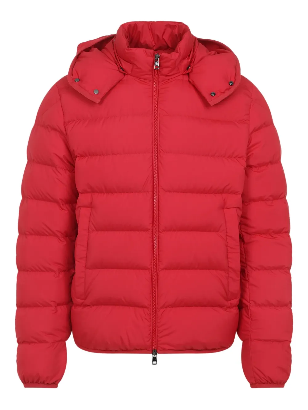 Moncler hooded quilted down jacket Rood