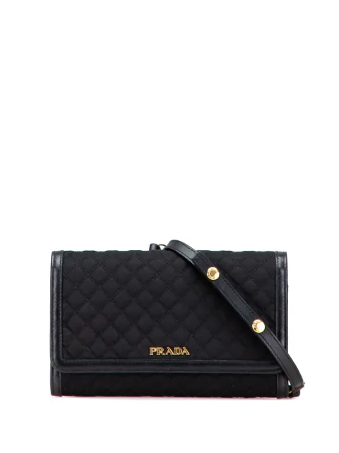 Prada Pre-Owned 2000-2025 Tessuto Impuntu Portemonnaie mit Riemen