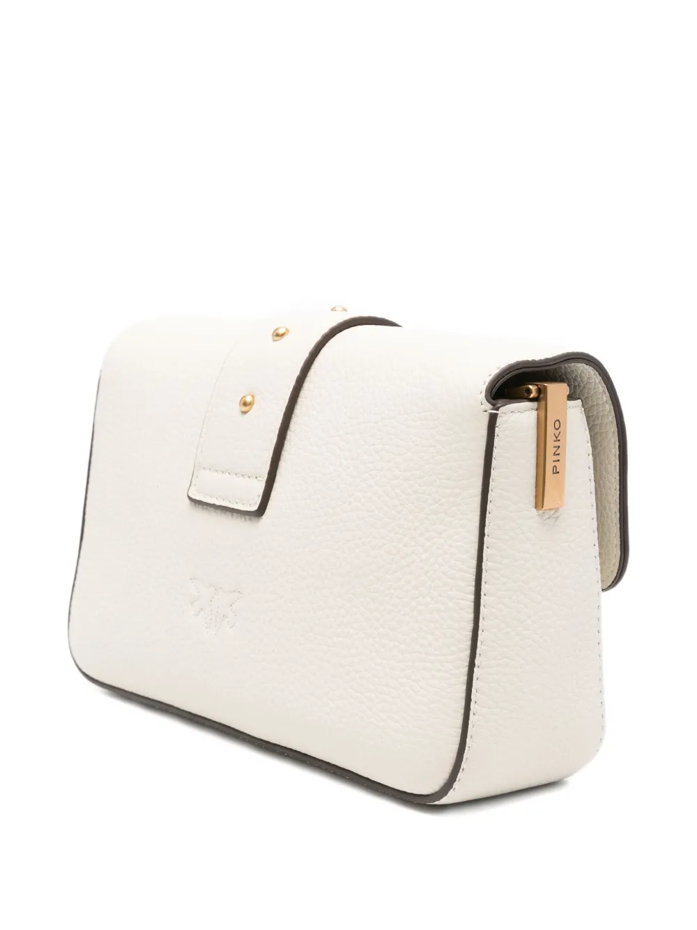 PINKO Love Birds leather shoulder bag Beige