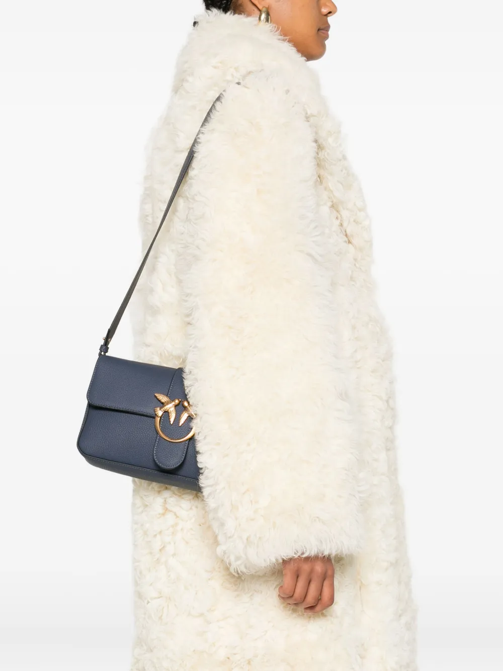 PINKO Love Birds leather satchel Blauw