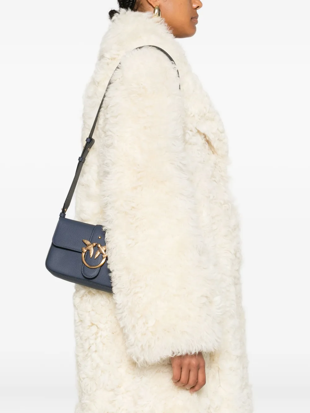 PINKO Love Birds buckle-embellished satchel Blauw