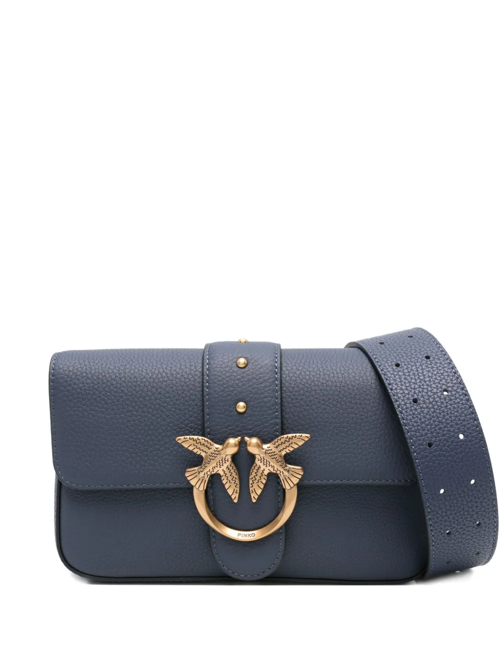 PINKO Love Birds buckle-embellished satchel Blauw