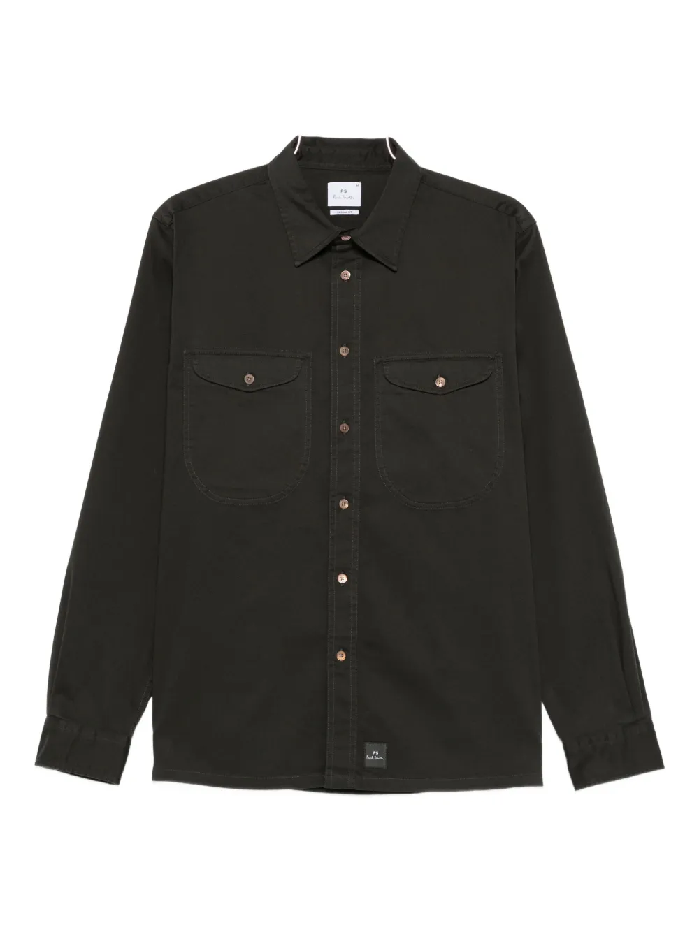 Ps By Paul Smith Double Pocket Casual Fit Shirt Bottle Green In Green
