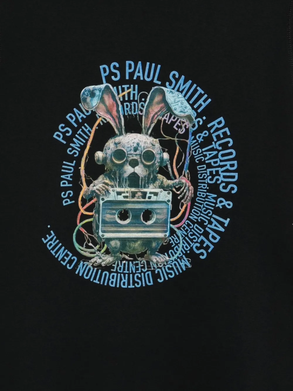 Ps By Paul Smith Rabbit-print Crew-neck Sweatshirt In Black