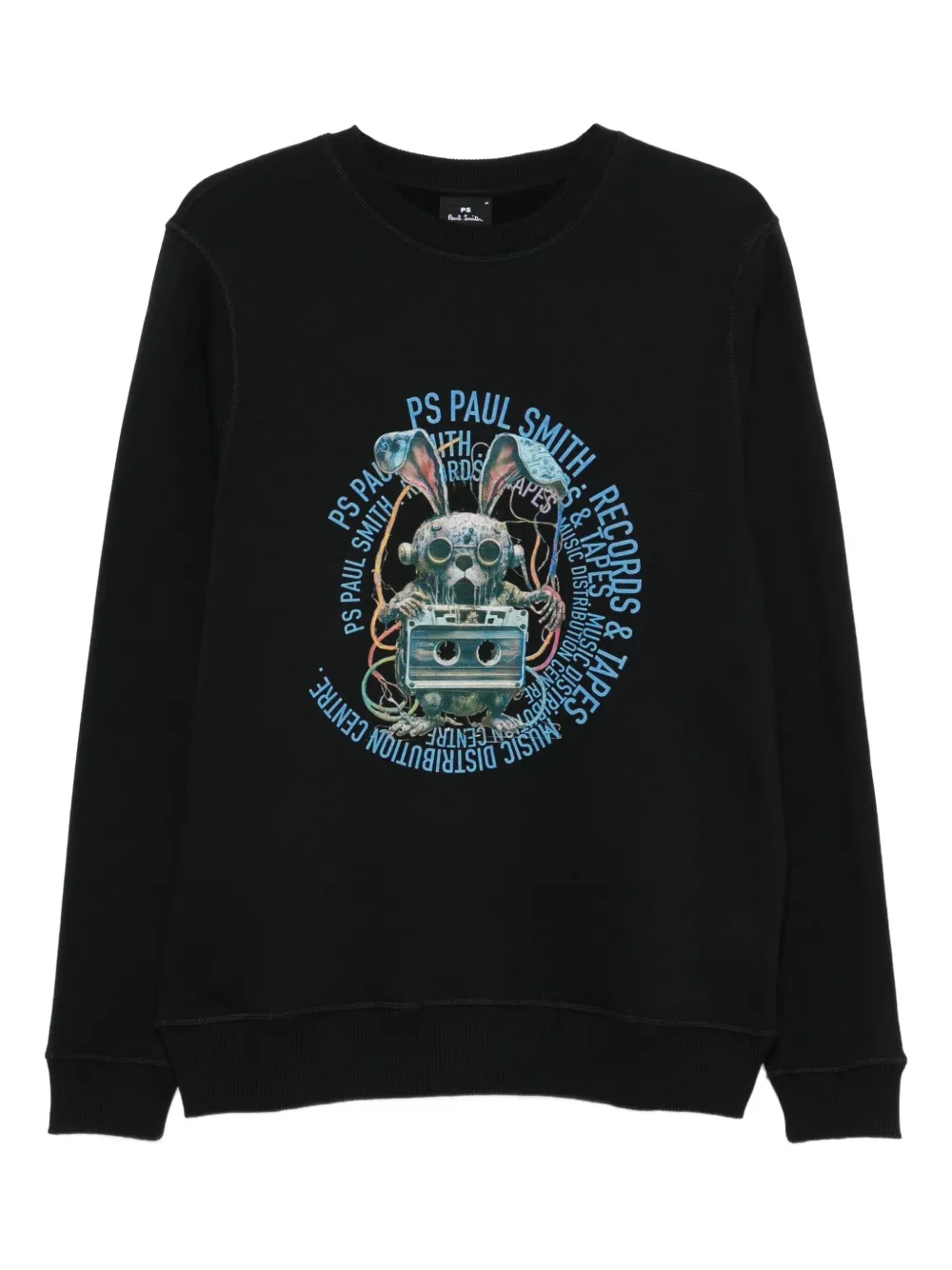 PS Paul Smith rabbit-print crew-neck sweatshirt | Black | Image 1