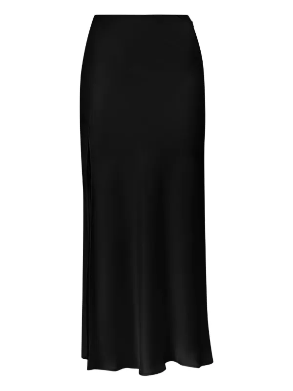 Lapointe Bias-cut Midi Skirt in Black