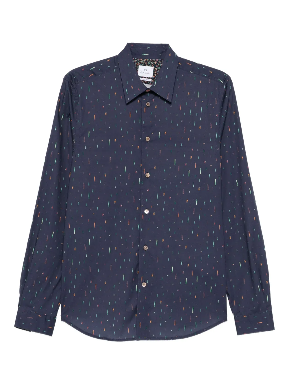 PS Paul Smith long-sleeves abstract-print shirt | Blue | Image 1