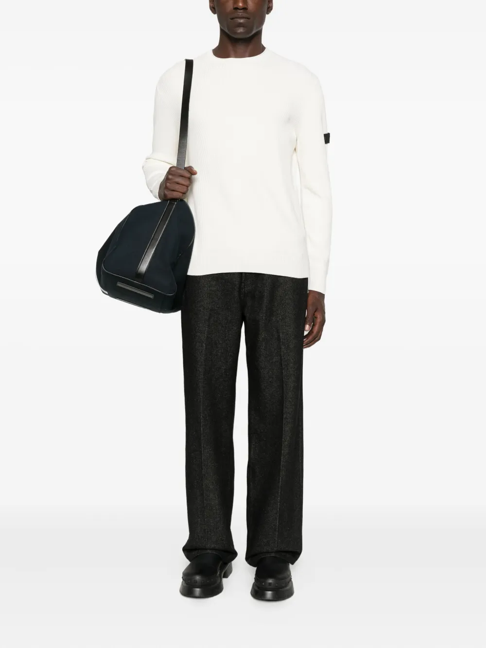 Peuterey Logo-patch Cotton-blend Sweater In White