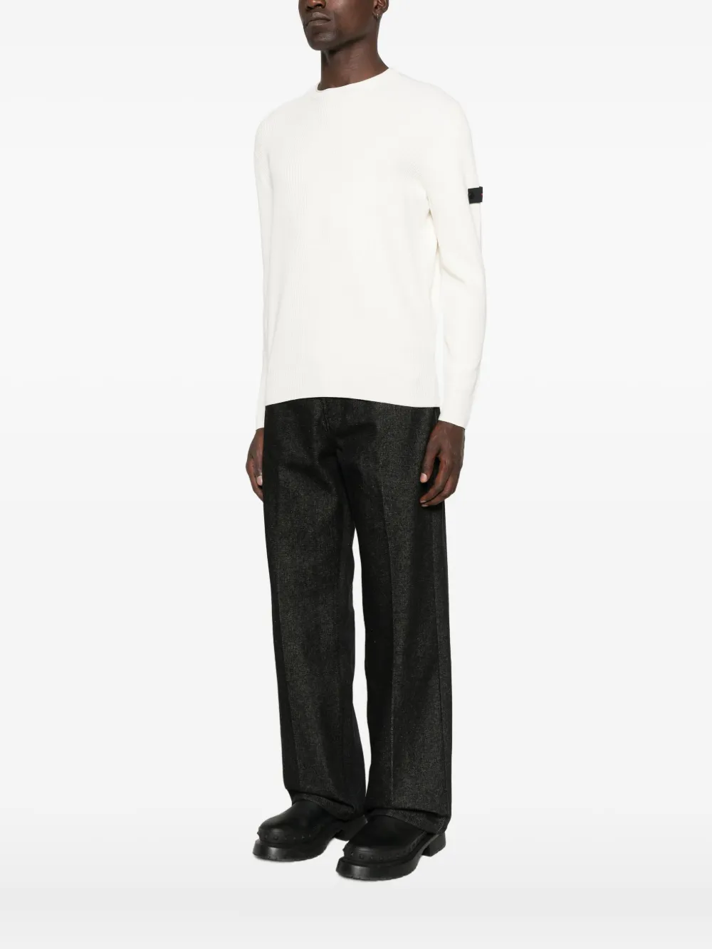 Peuterey Logo-patch Cotton-blend Sweater In White