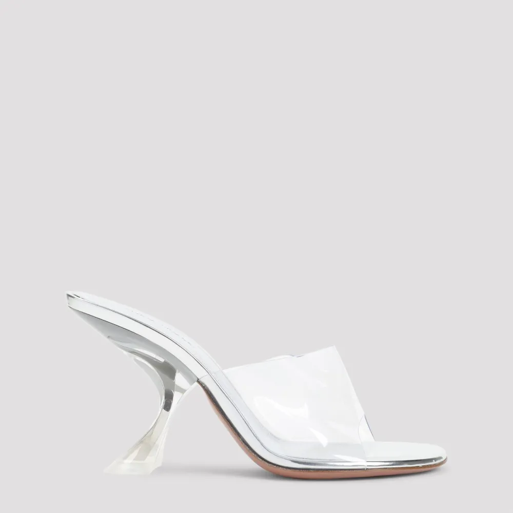 Amina Muaddi sculpted heel sandals Neutrals