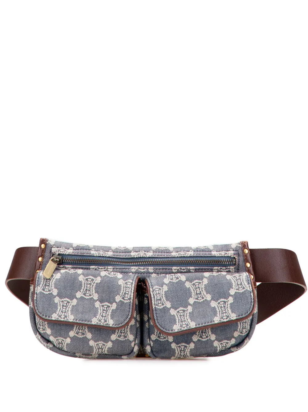 Celine Pre-Owned 2000 Macadam Denim Double Pocket belt bag | Blue | Image 1