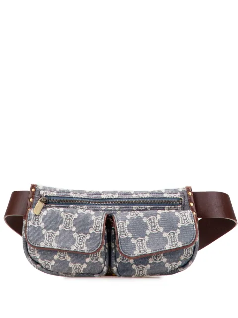 Céline Pre-Owned 2000 Macadam Denim Double Pocket belt bag