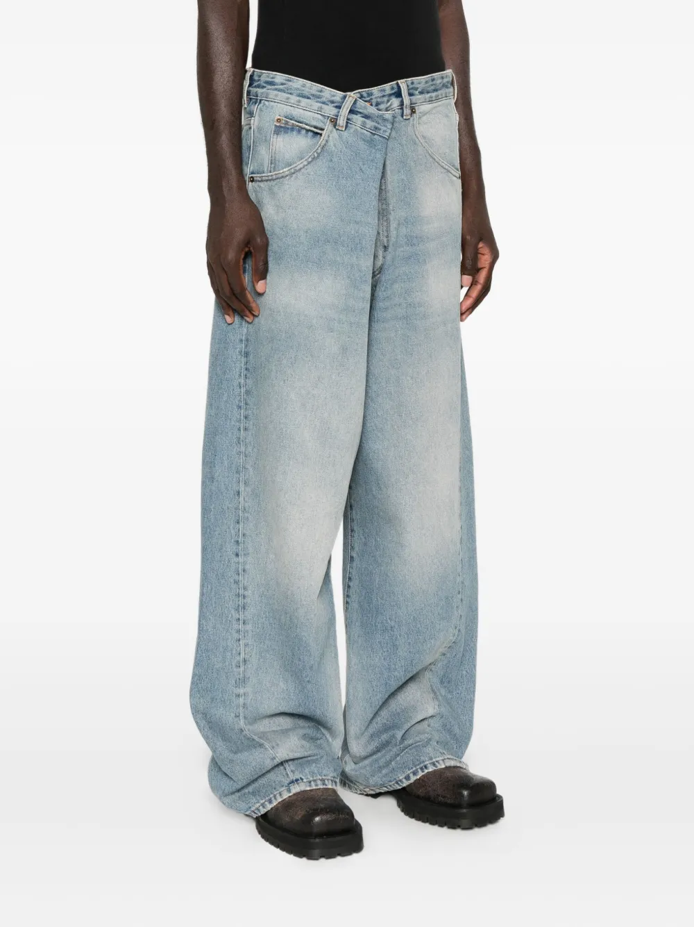 DARKPARK Jeans met gekruiste taille Blauw