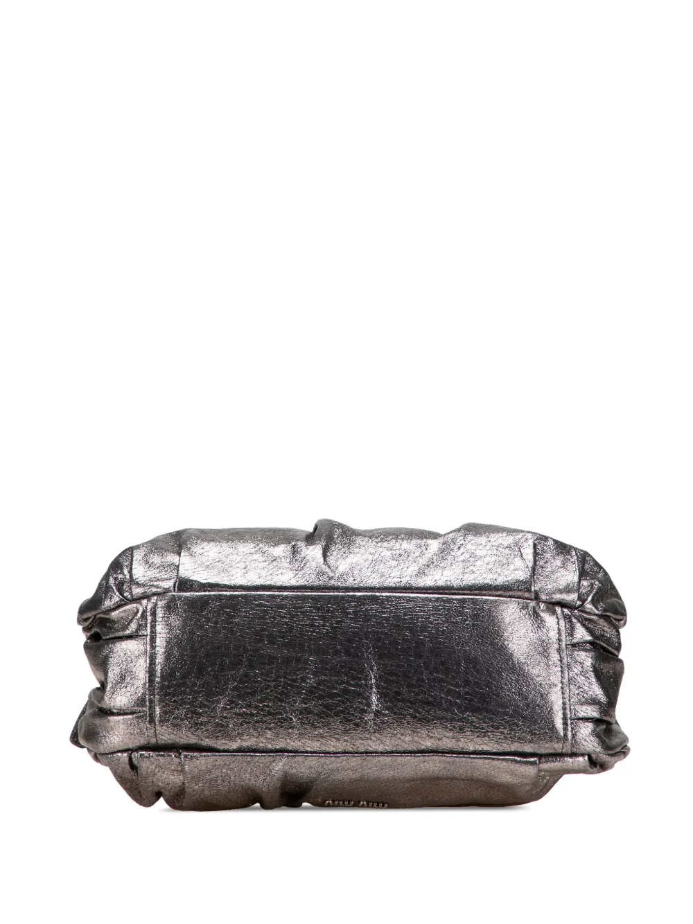 Pre-owned Miu Miu 2010 Metallic Nappa Clutch Bag In Silver