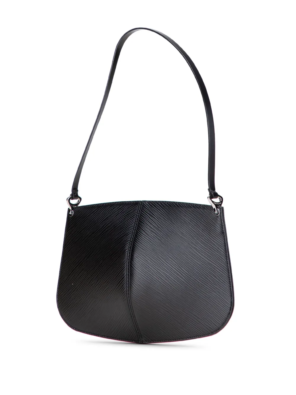 Pre-owned Louis Vuitton 2000 Epi Demi Lune Pochette Shoulder Bag In Black
