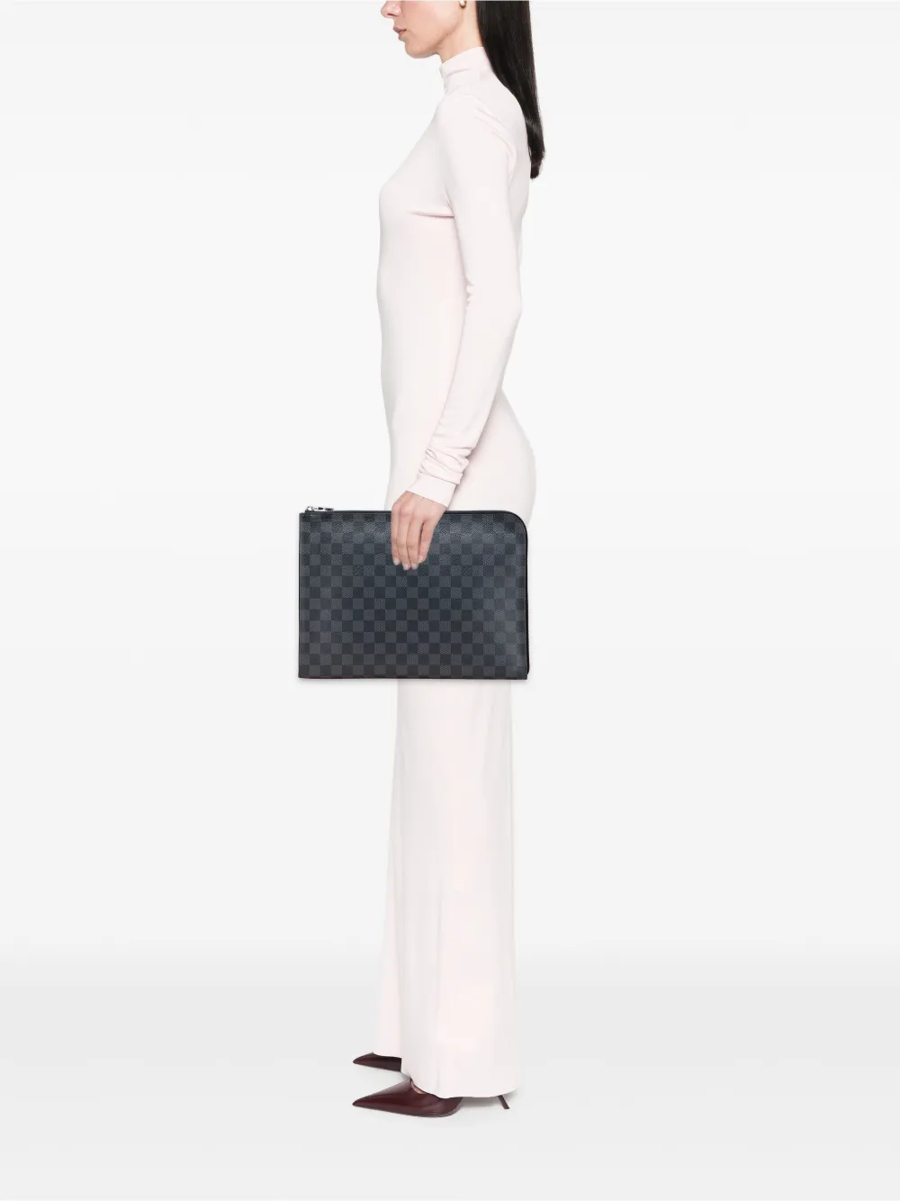 Louis Vuitton Pre-Owned 2017 Damier Graphite Pochette Jour GM clutch bag | Pre-Owned | Image 2