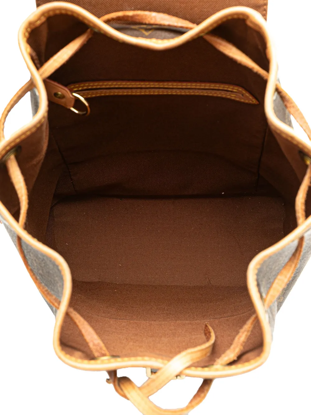 Pre-owned Louis Vuitton 2000 Monogram Montsouris Mm Backpack In Brown