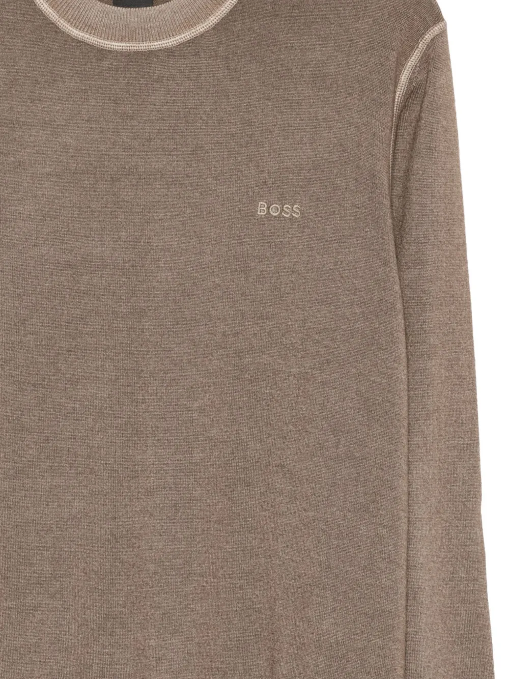 BOSS Trui van scheerwol met ronde hals Groen