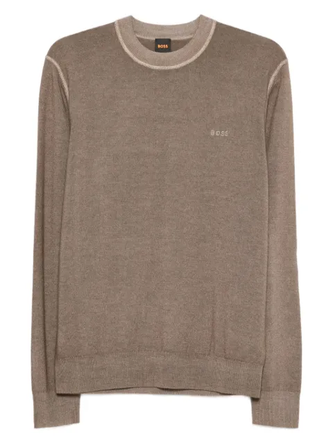 BOSS crew-neck virgin-wool sweater