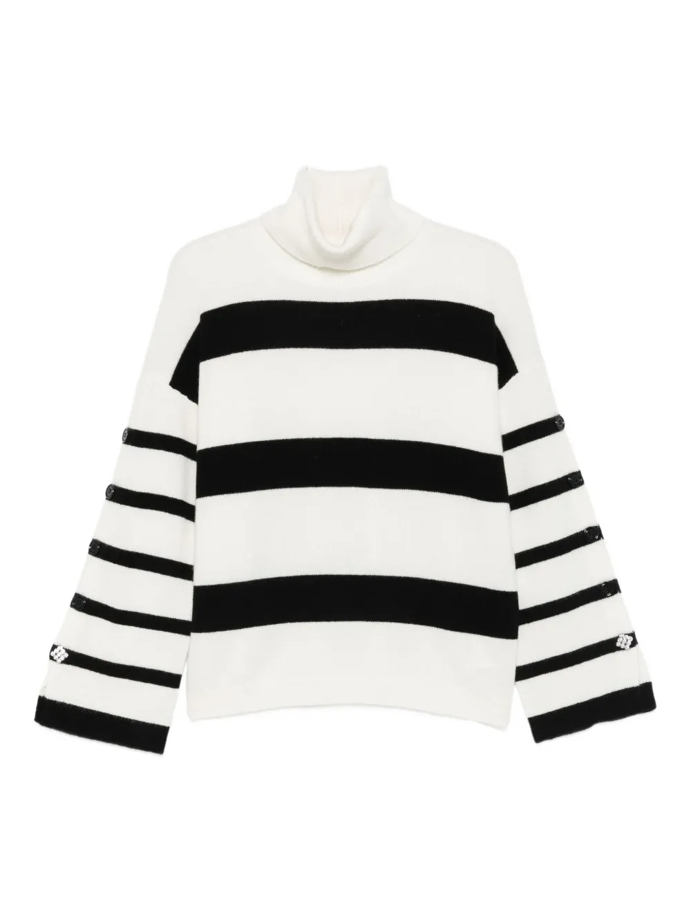 LIU JO striped turtleneck sweater Wit